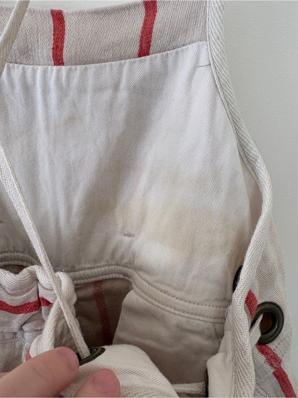 Kapital Cream and Red Striped Linen Jumpsuit - Picture 3 of 4